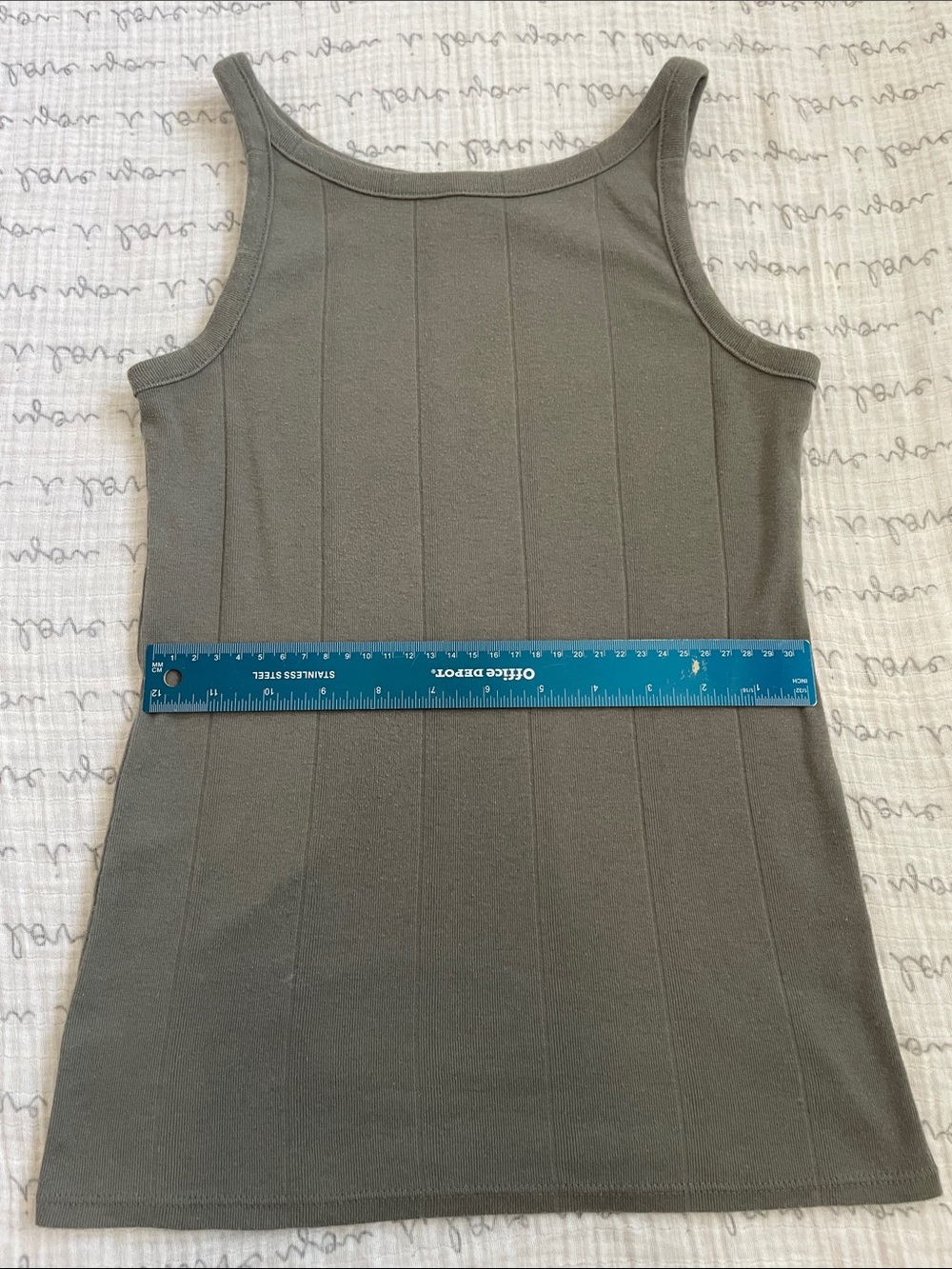 LOFT Gray Ribbed Square-Neck Tank - Picture 2 of 3